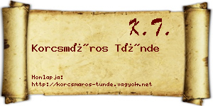 Korcsmáros Tünde névjegykártya