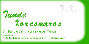 tunde korcsmaros business card