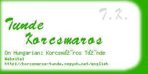 tunde korcsmaros business card